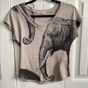 Elephant Print Beige Top